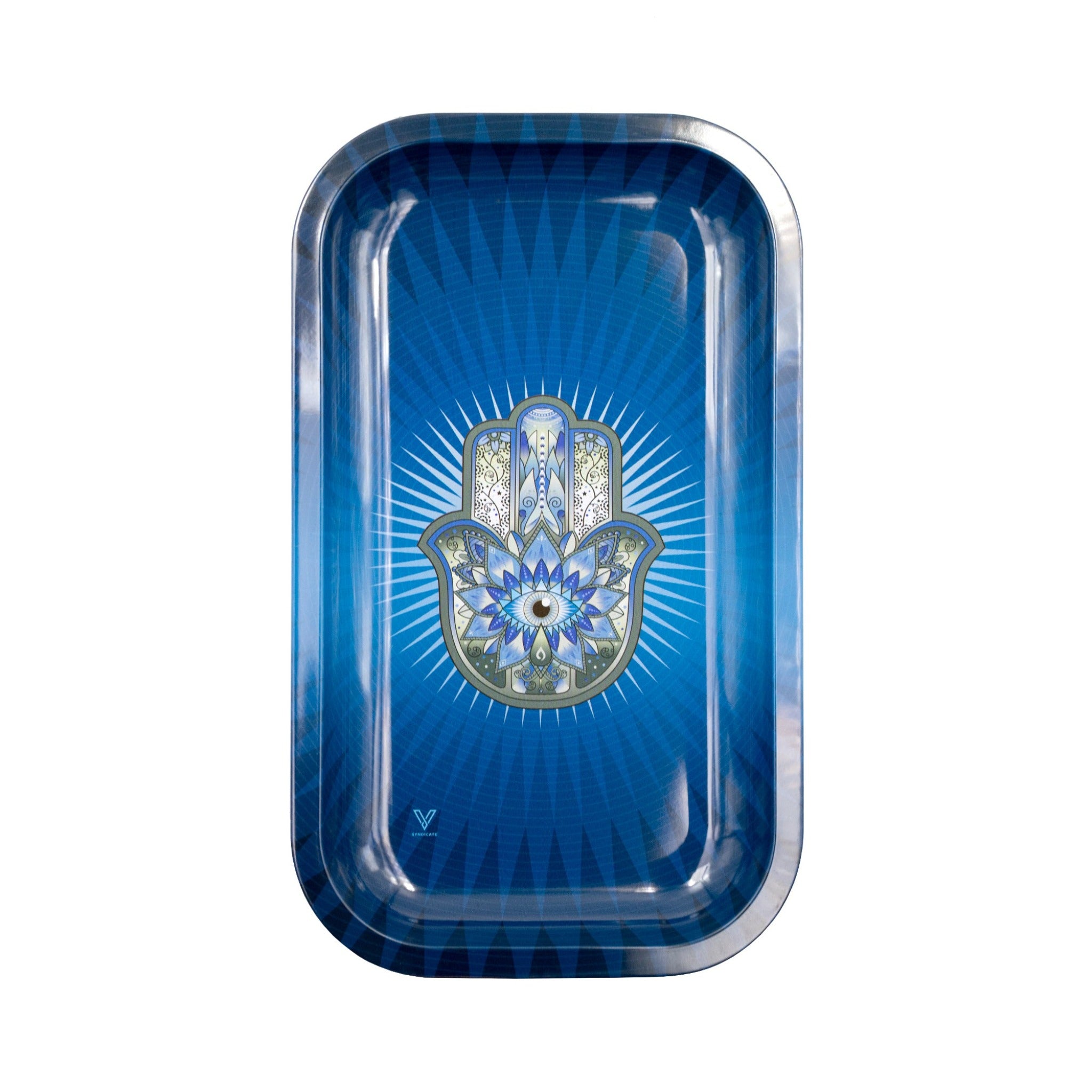 V Syndicate Hamsa Blue Metal Rolling Tray - Image 2