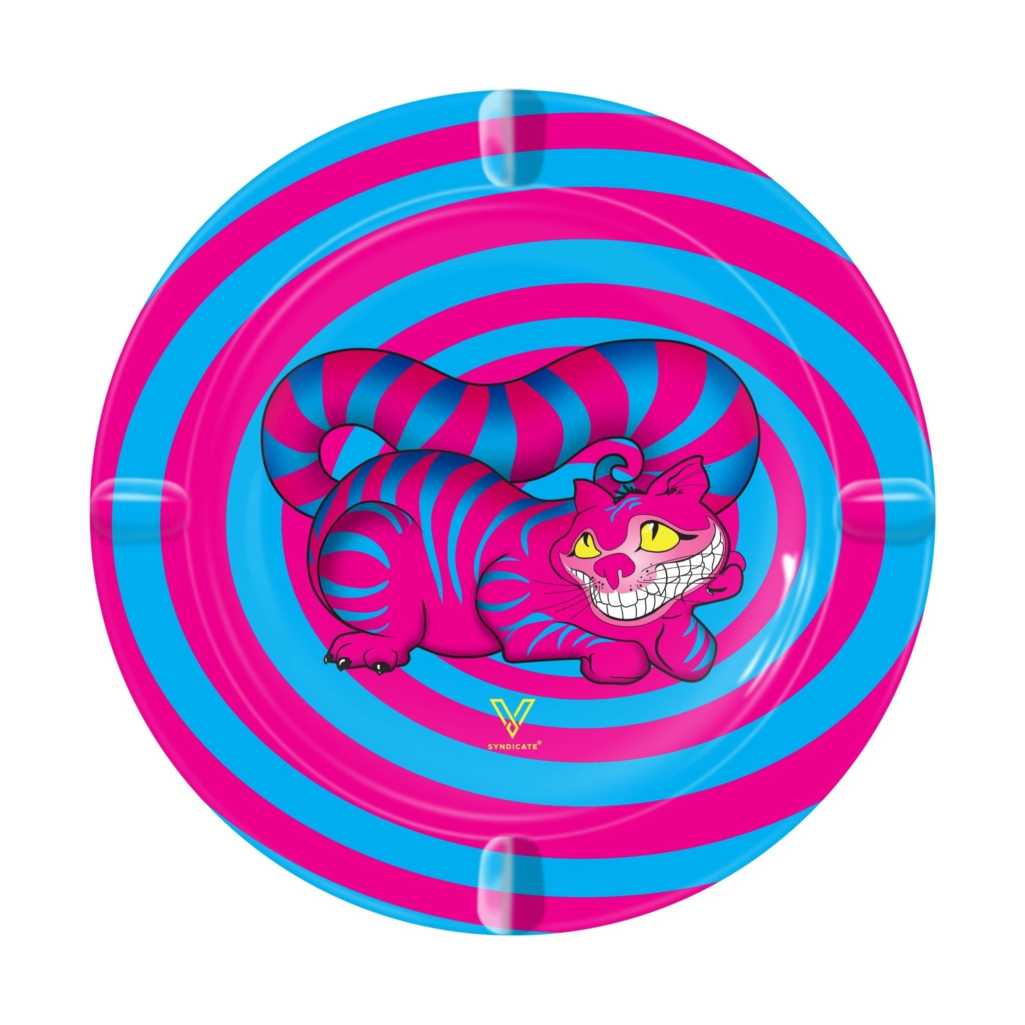 V Syndicate Seshigher Cat Round Metal Ashtray - 5.5in