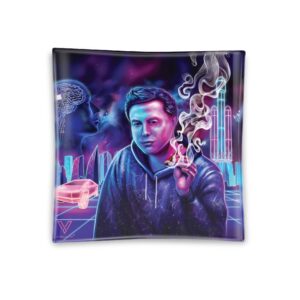 V Syndicate Space Xhale Square Glass Ashtray - 4.5in