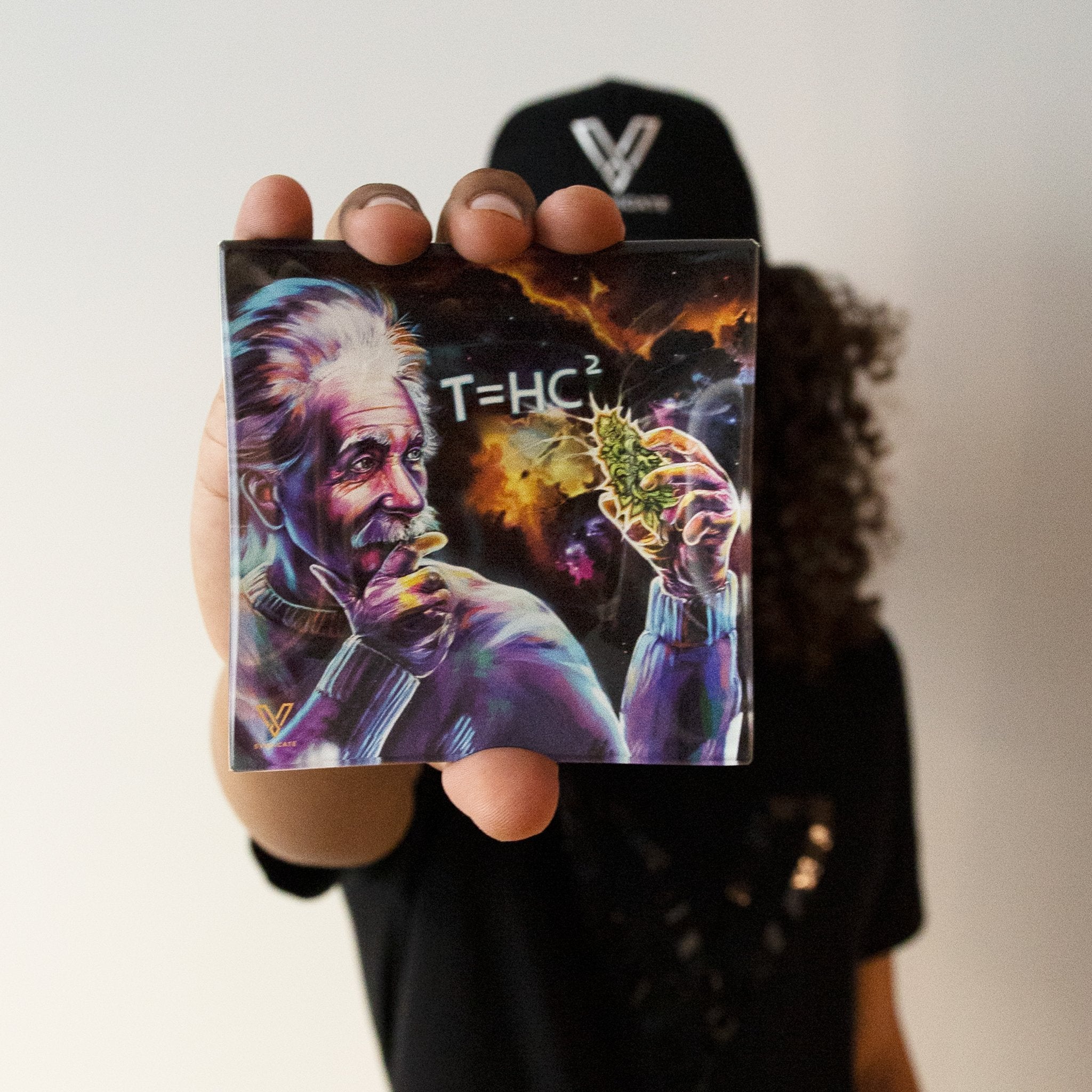 V Syndicate T=HC2 Einstein Black Hole Square Glass Ashtray - 4.5in - Image 2