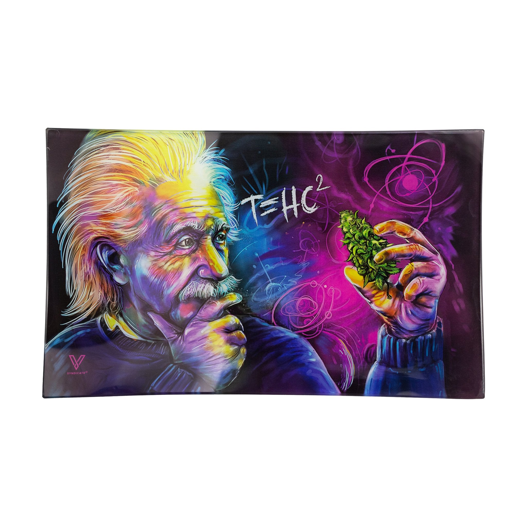 V Syndicate T=HC2 Einstein Shatter Resistant Glass Rolling Tray