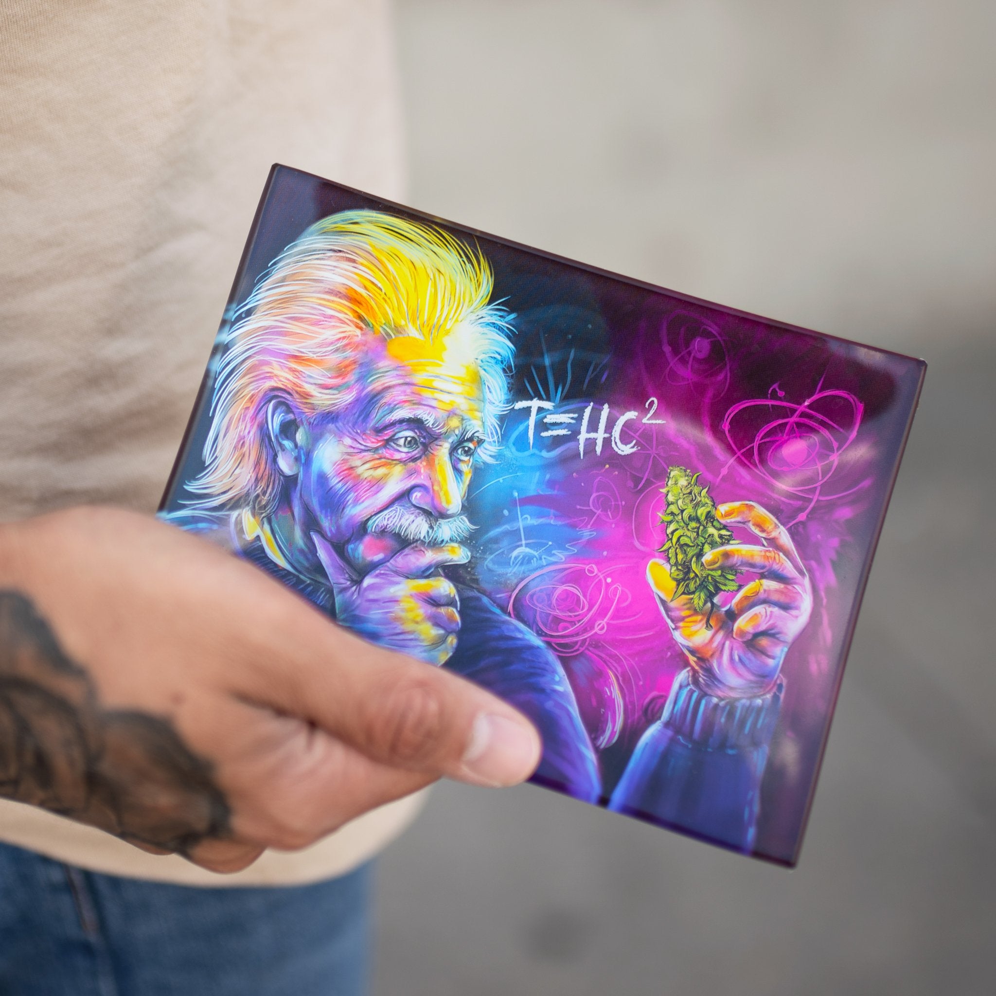V Syndicate T=HC2 Einstein Shatter Resistant Glass Rolling Tray - Image 3