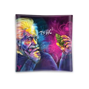 V Syndicate T=HC2 Einstein Shatter Resistant Square Glass Ashtray - 4.5in