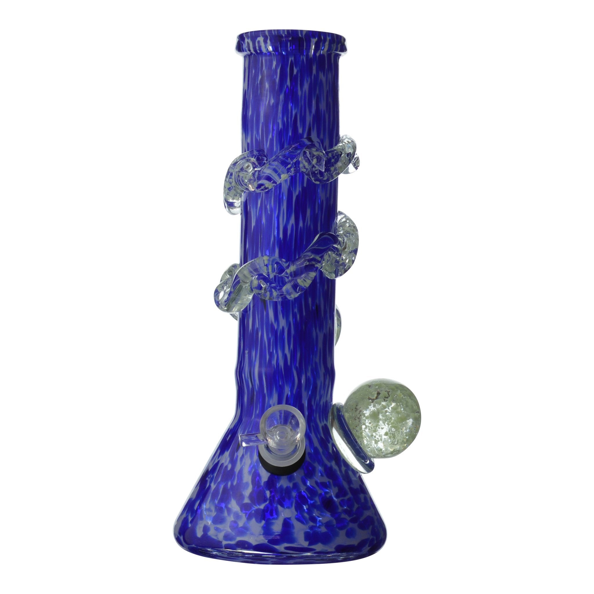 Wide Neck Dappled Tube Beaker Bong - 14in - Image 4