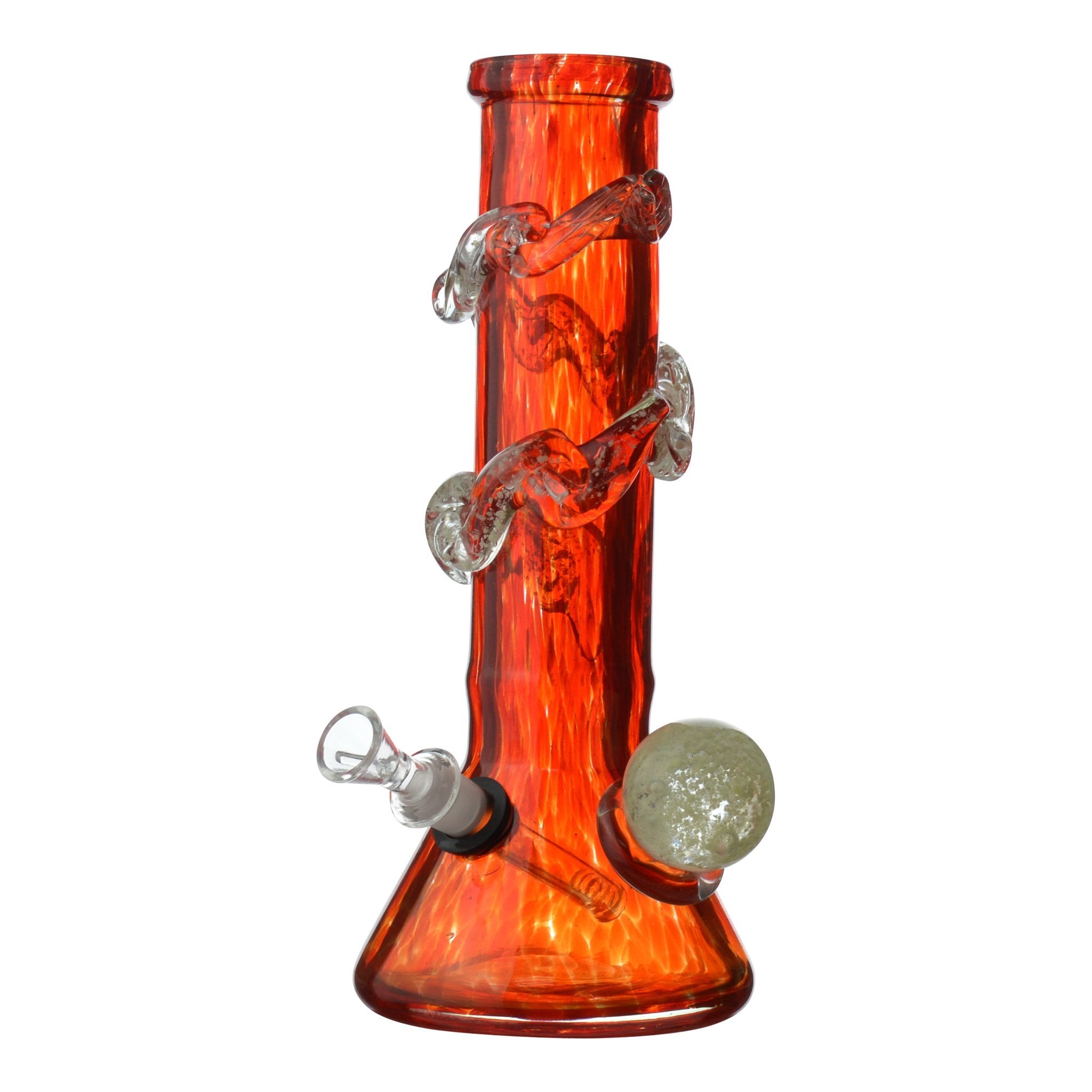 Wide Neck Dappled Tube Beaker Bong - 14in