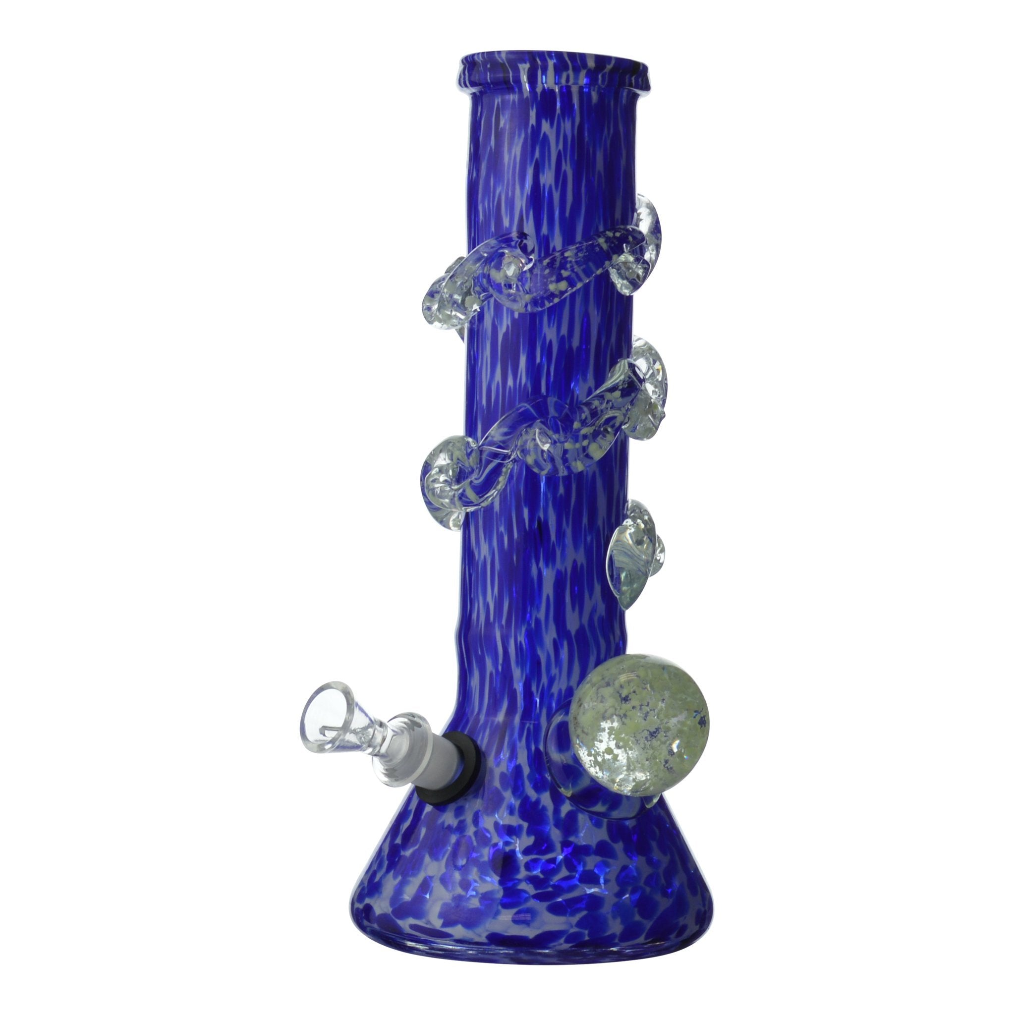 Wide Neck Dappled Tube Beaker Bong - 14in - Image 3