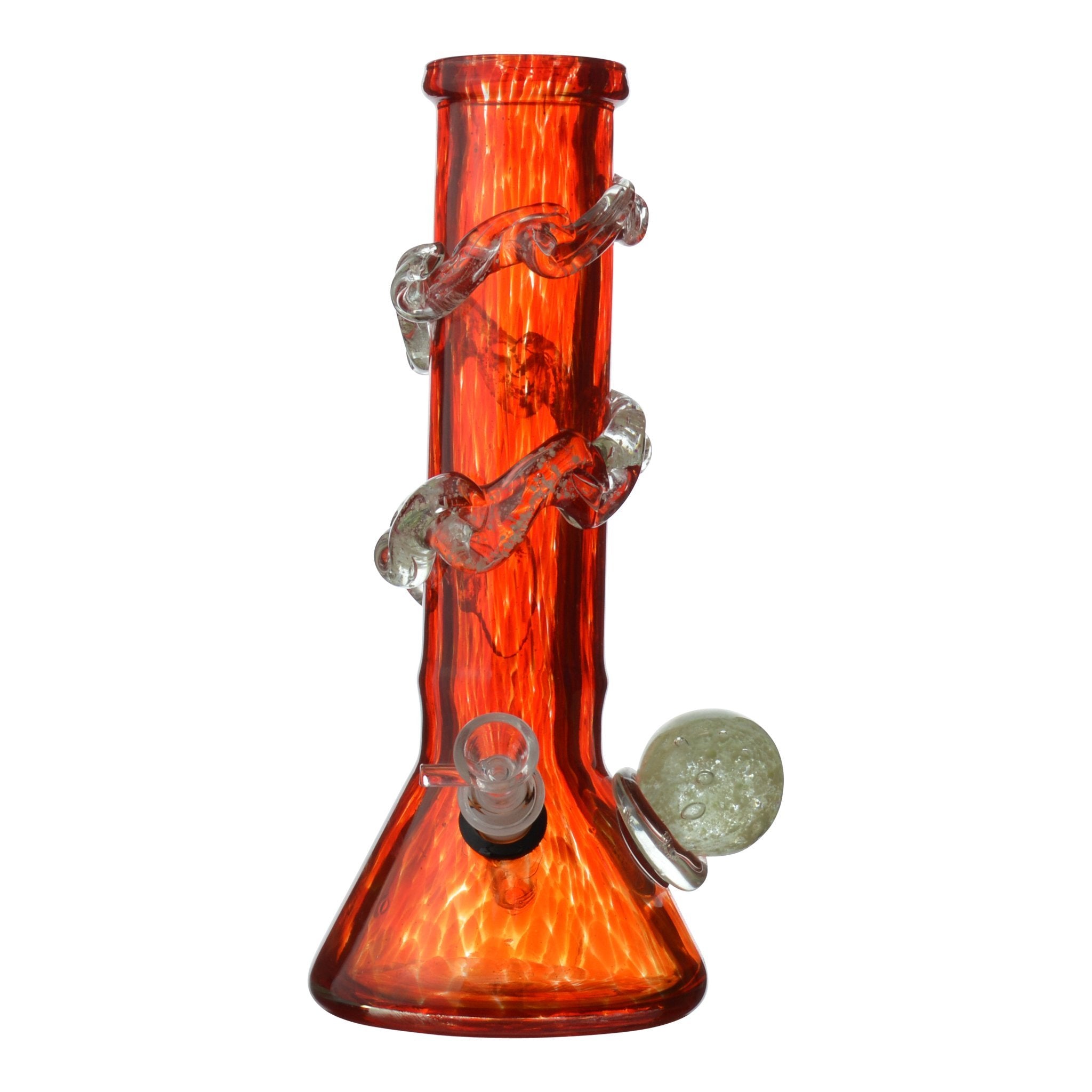 Wide Neck Dappled Tube Beaker Bong - 14in - Image 2