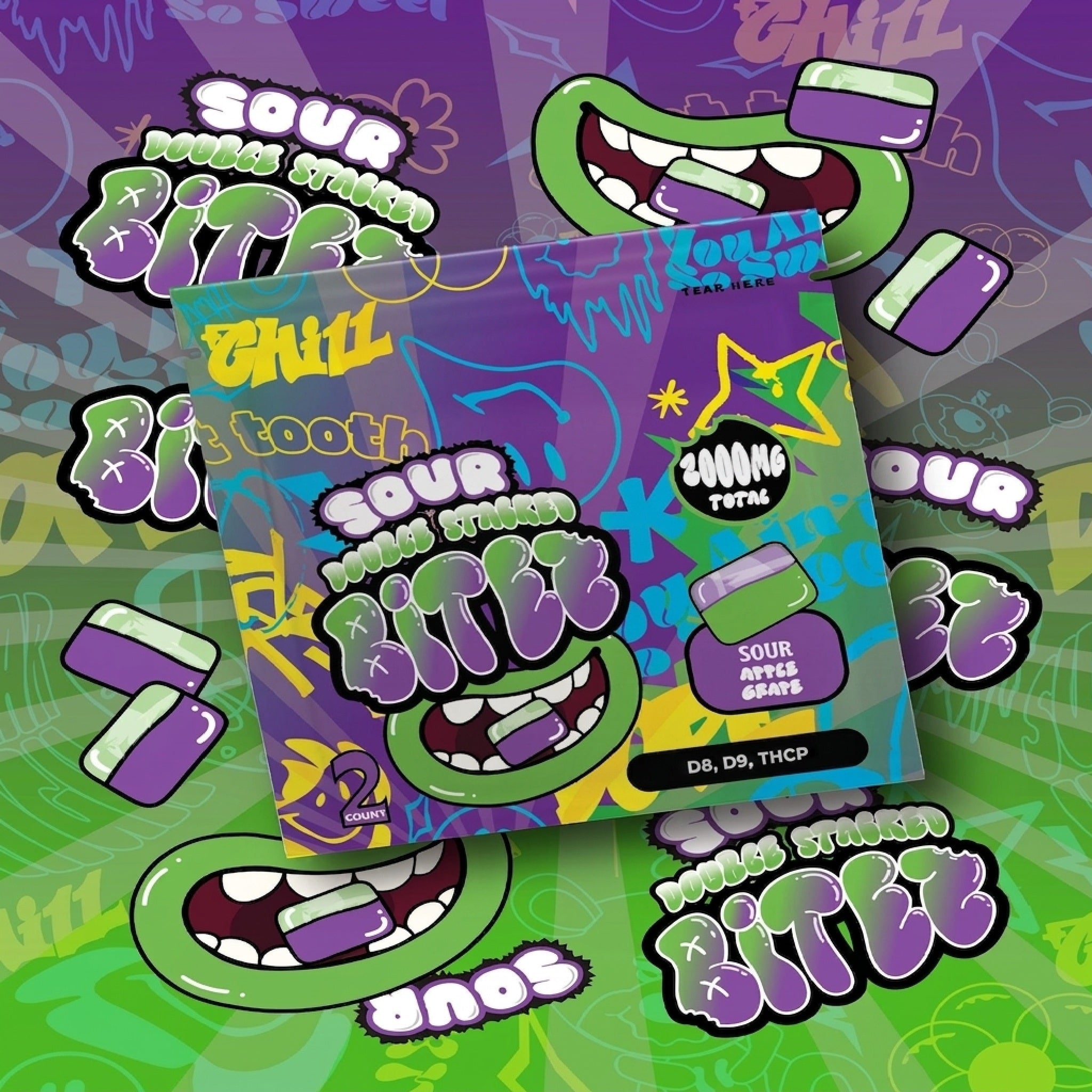 Trip Drip Sour Double Stacked Bites - 2000mg (2ct)