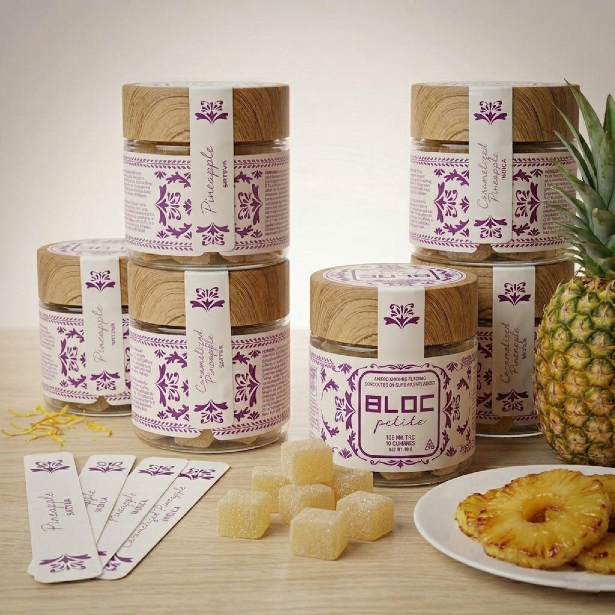 Bloc Petite Artisanal THC Gummies - Caramelized Pineapple - Image 3