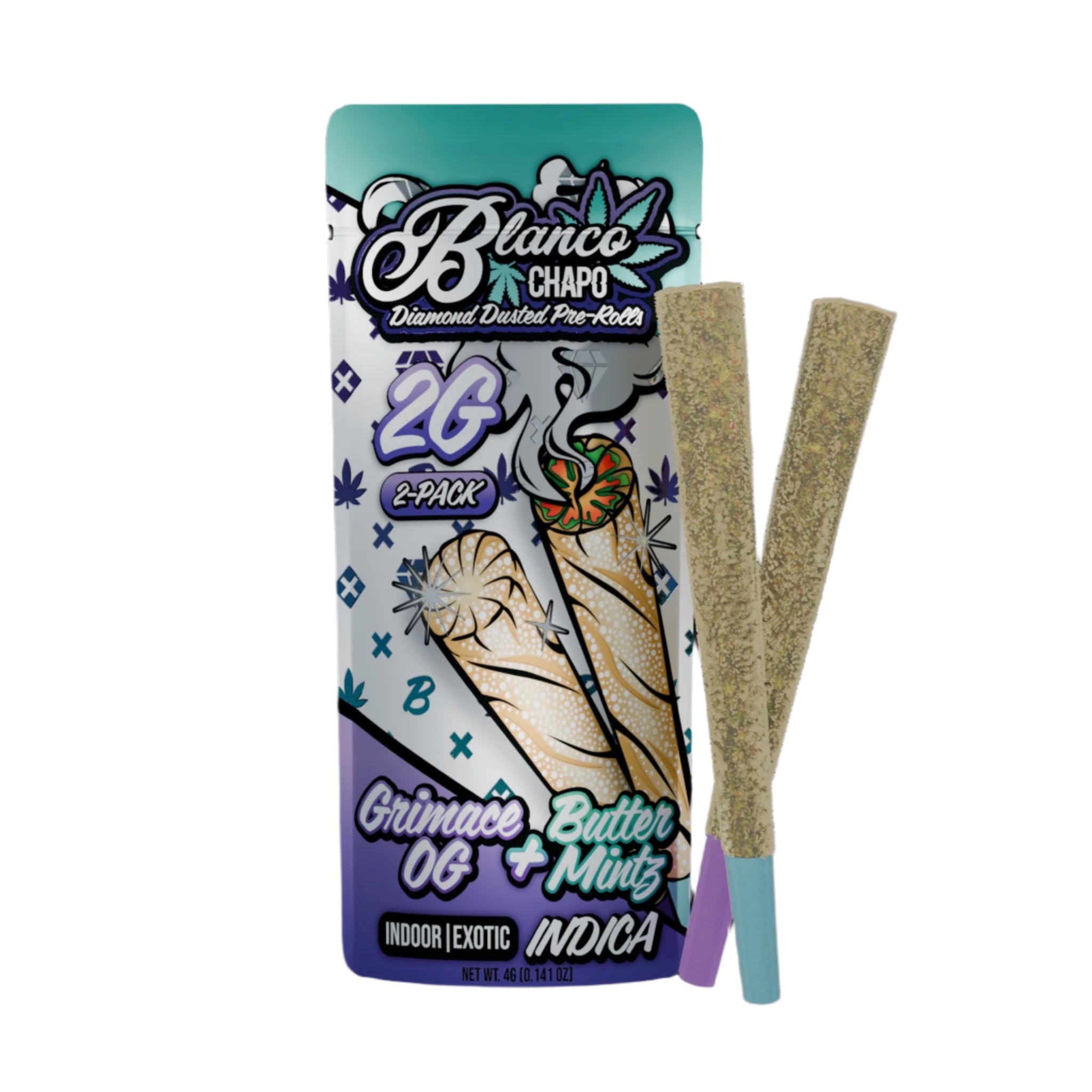 Chapo Blanco Diamond Dusted THC-A Duo Pre-Roll - 2g - Image 4