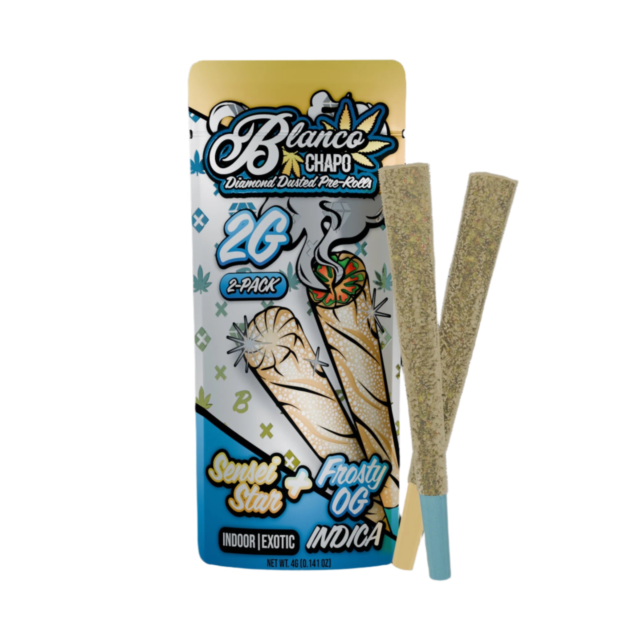 Chapo Blanco Diamond Dusted THC-A Duo Pre-Roll - 2g - Image 2