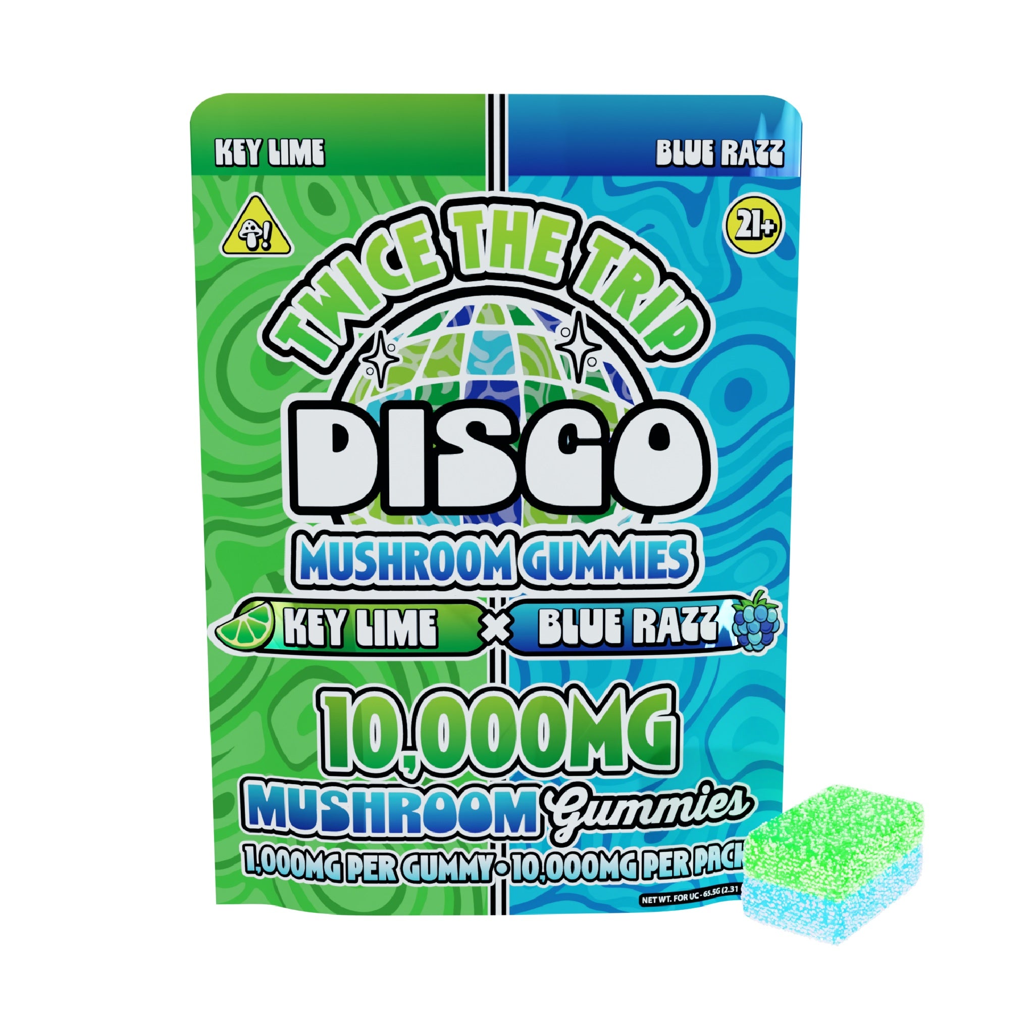 Disco Mushrooms Twice The Trip Double Stack Gummies - 10,000mg