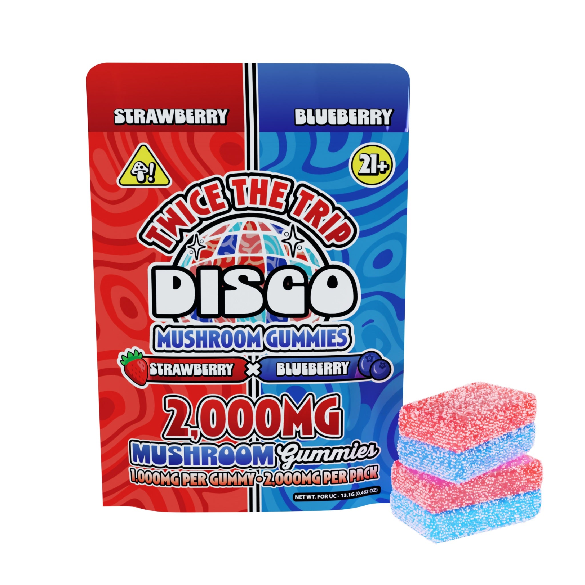 Disco Mushrooms Twice The Trip Double Stack Gummies - 2,000mg - Image 5