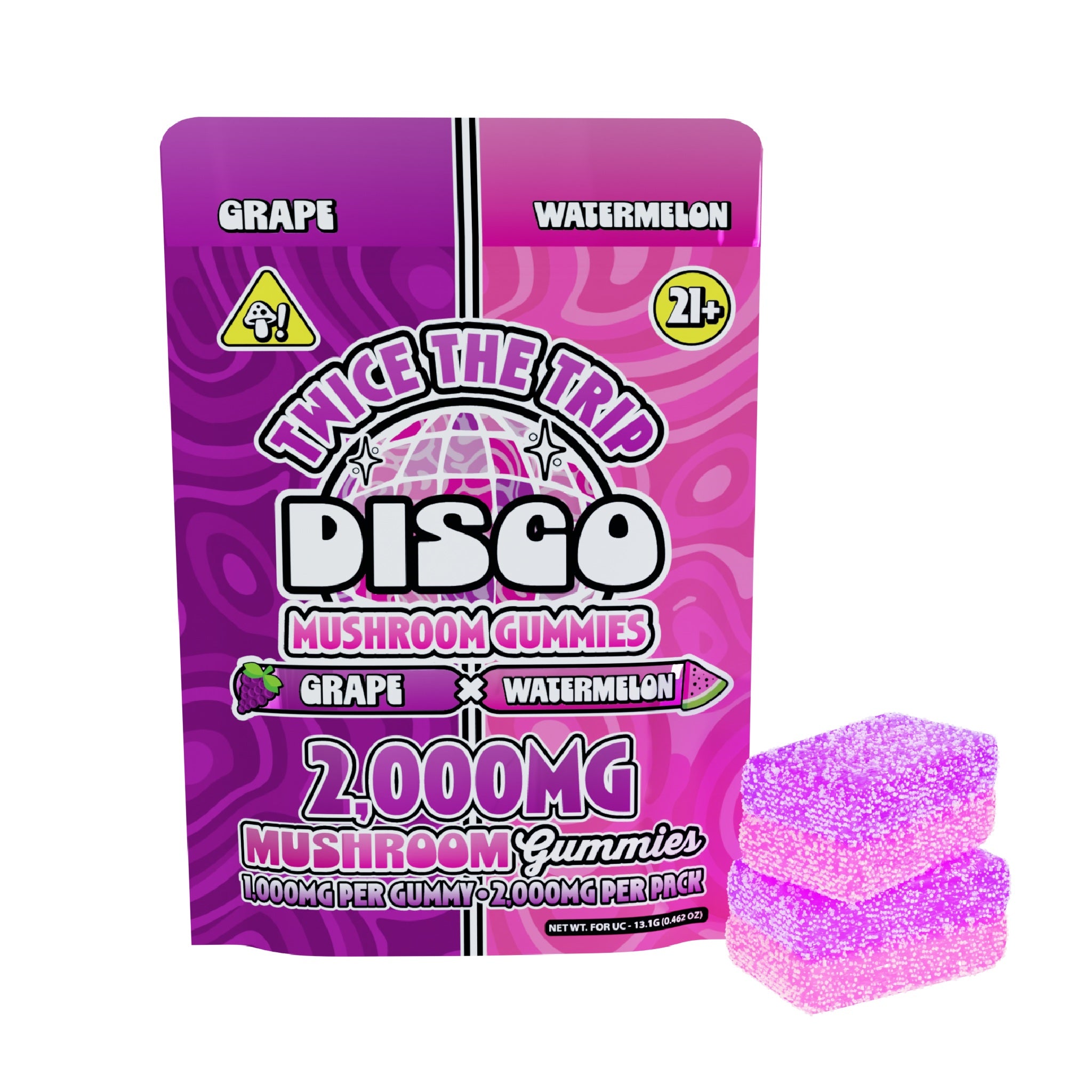 Disco Mushrooms Twice The Trip Double Stack Gummies - 2,000mg