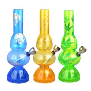 Double The Bubble Grinder Base Mini Acrylic Bong - 7in