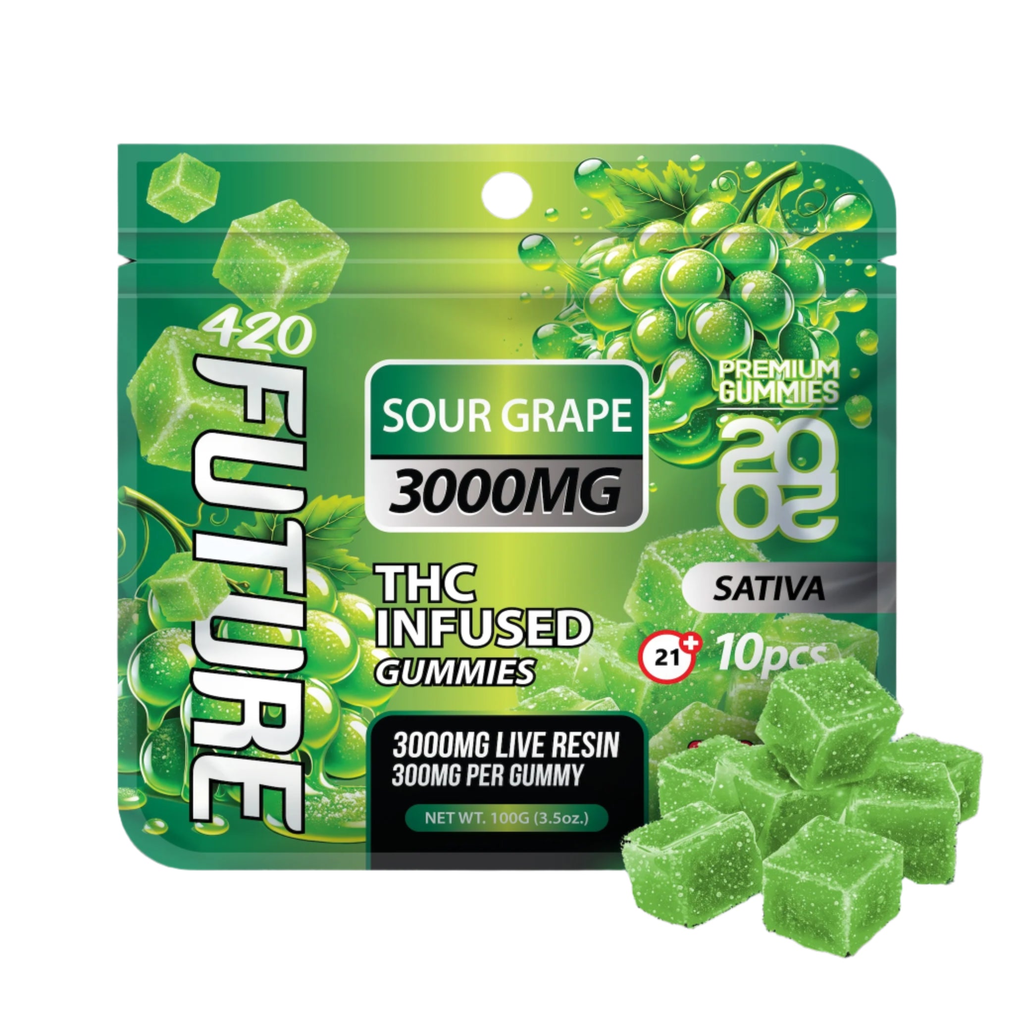 Future THC-A Infused Sour Grape Gummies - 3000mg