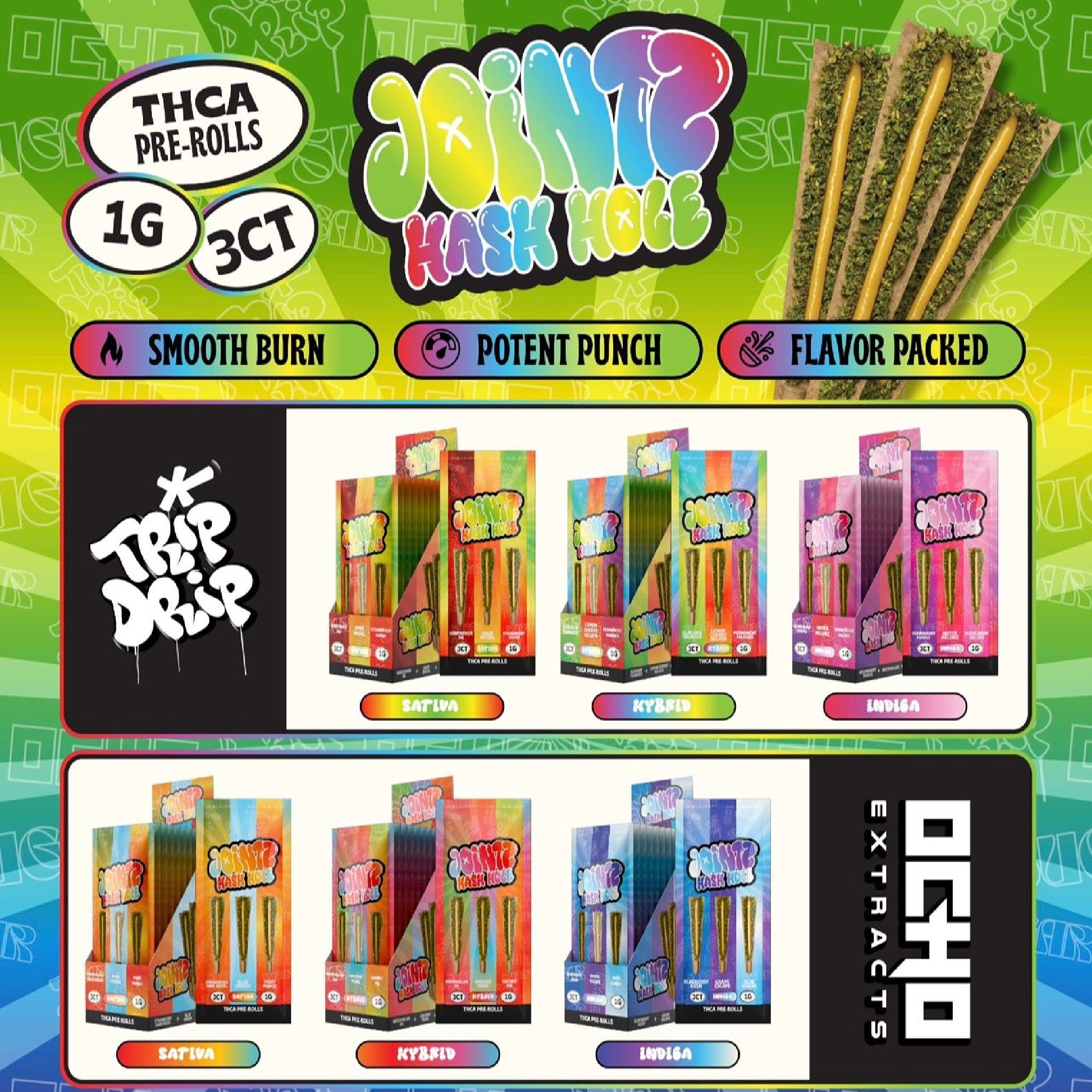 Ocho Extracts Jointz THC-A Pre-Rolls (3ct) - 3g - Image 4
