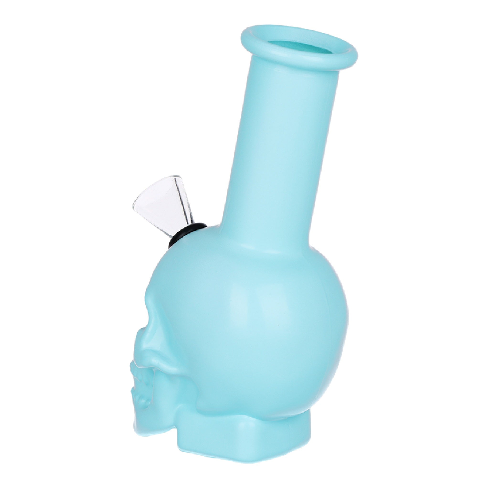 SeshGear Pastel Skull Glass Bong- 6in - Image 6