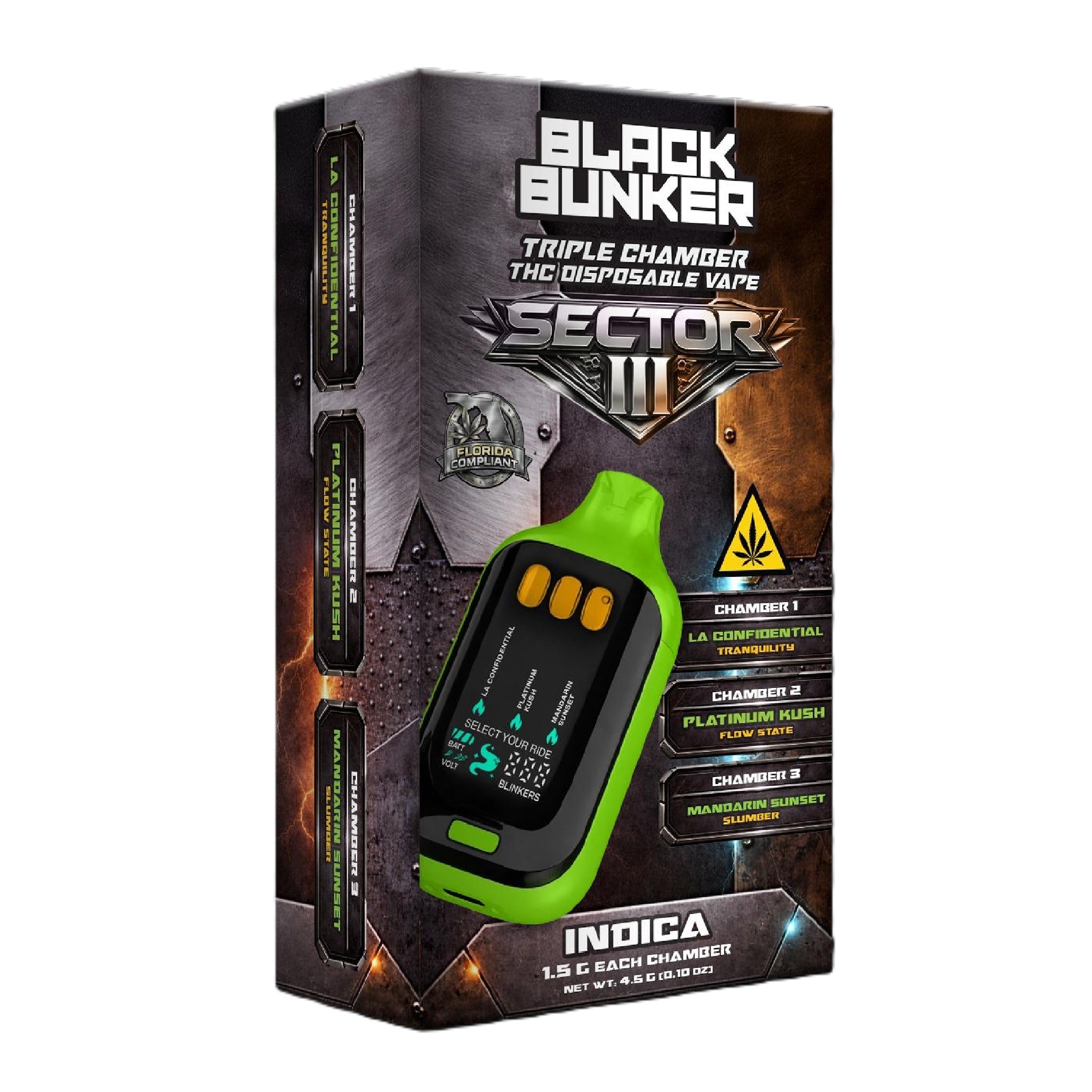 Black Bunker Sector III Triple Chamber Device - 4500mg