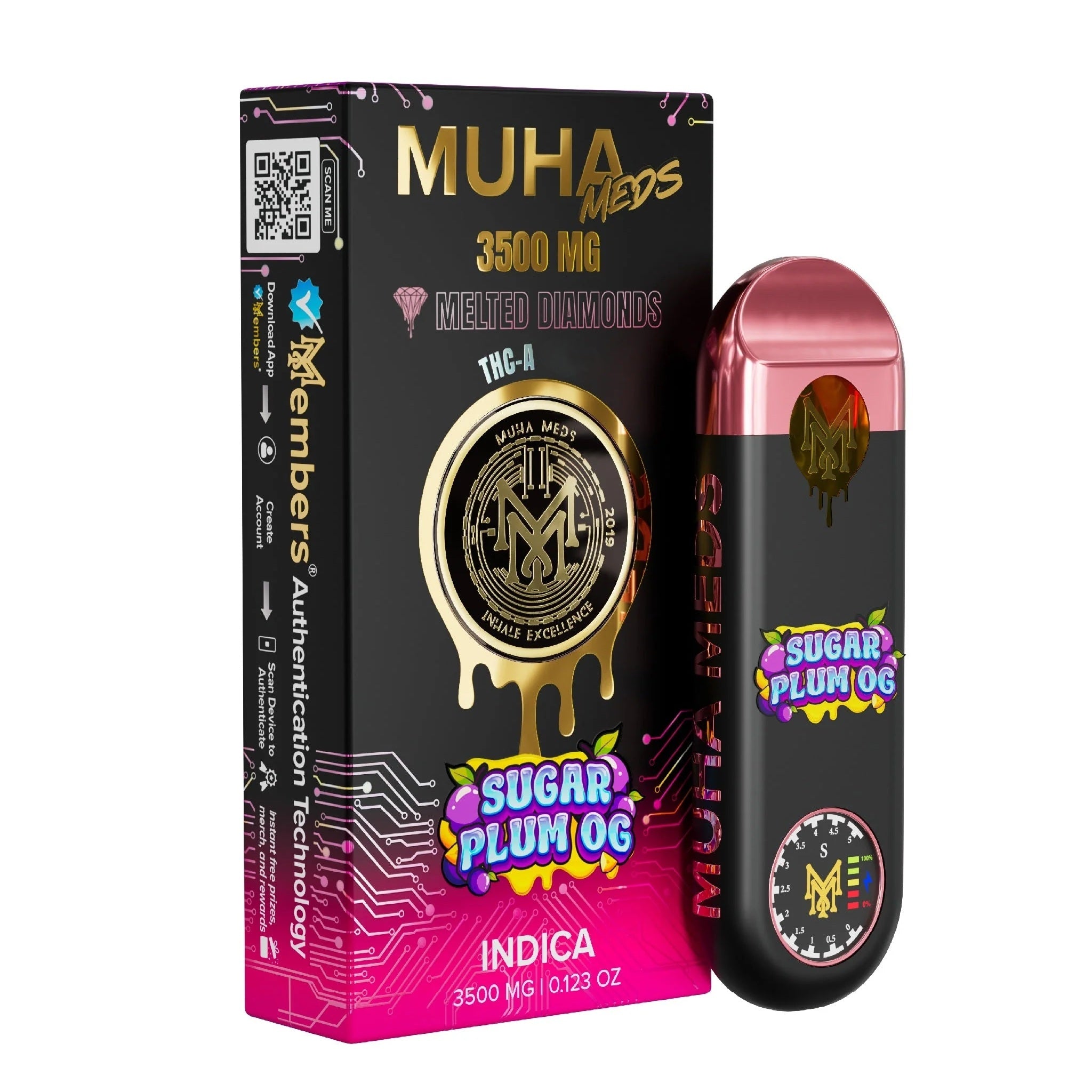 Muha Meds Melted Diamonds THC-A New Gen 3 Unit - 3500mg - Image 4